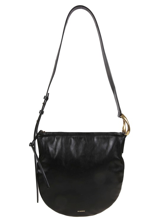 Shop Jil Sander Organic Moon Sm Bag In Calfskin In Black
