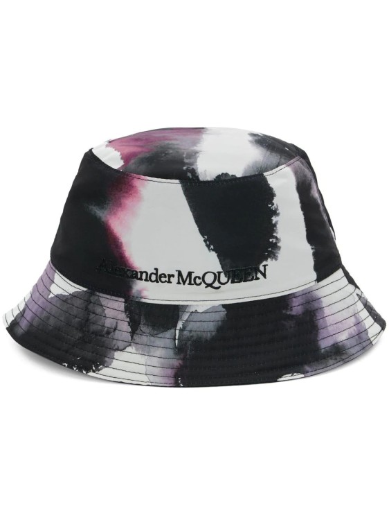Alexander Mcqueen Reversible Hat Wattercolor Graffiti Seal Logo Black/multicolor