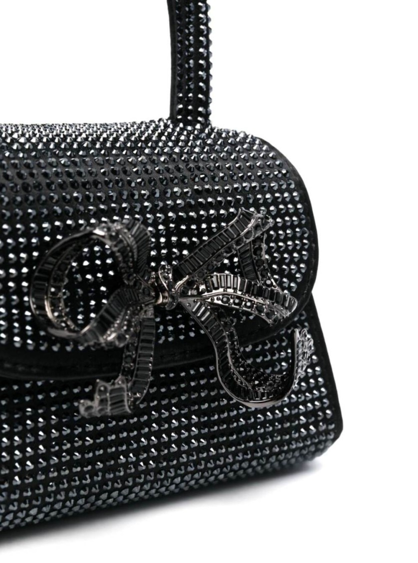 Black Rhinestone Micro Bow Bag