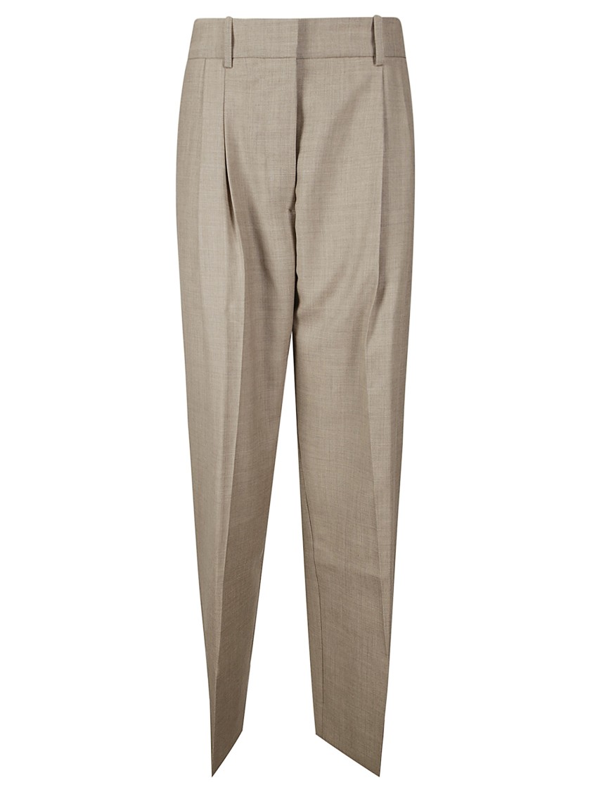 Studio Nicholson Double Pleat Tailored Trousers In Brown