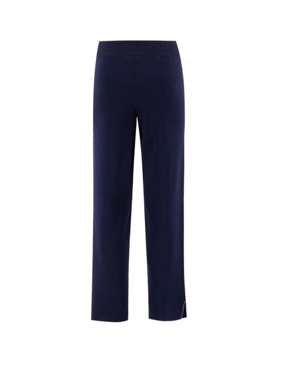 Shop Panicale Blue Cotton Trousers In Black