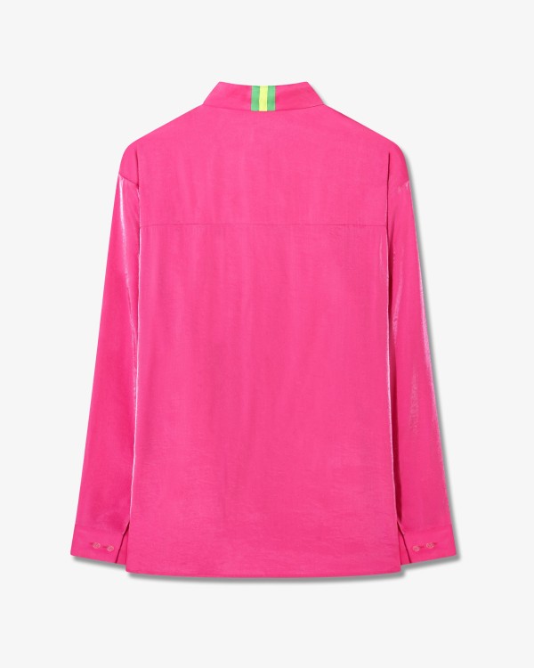 Shop Serena Bute Oversized Cuff Shirt - Fluro Pink