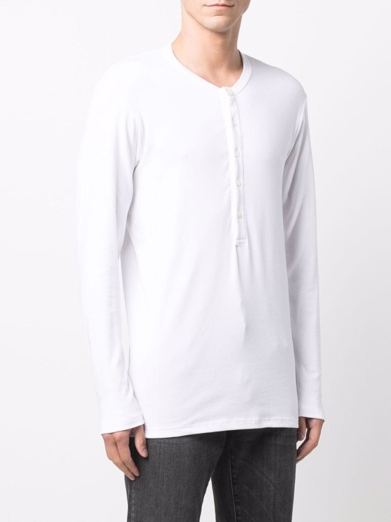 Shop Tom Ford Round-neck Henley T-shirt In White