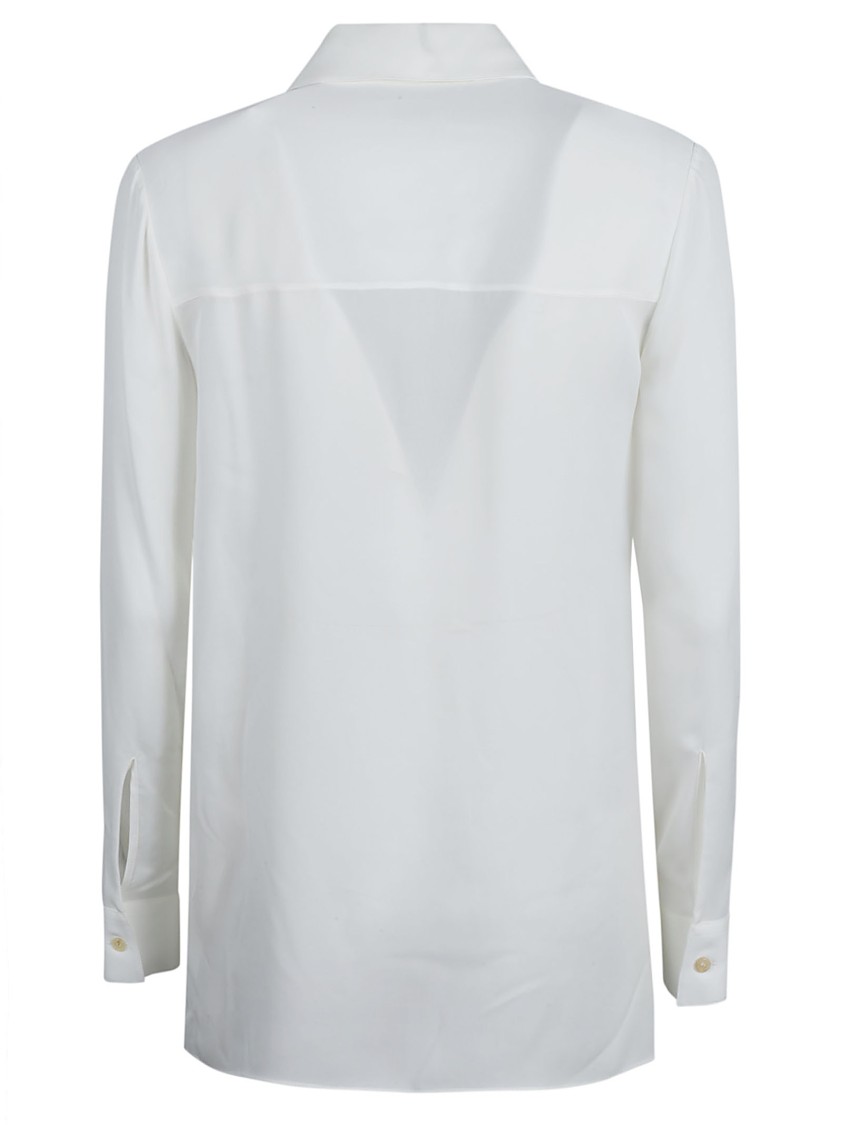 Khaite Luka Button-front Top With Ruffle Detail In White