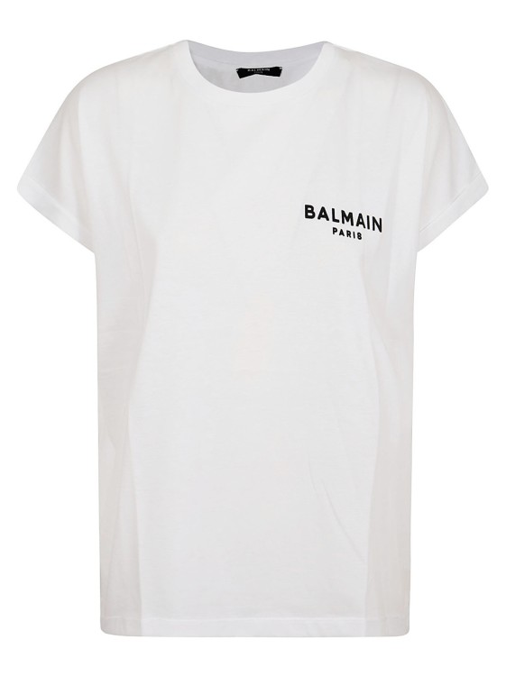 Shop Balmain Cotton T Shirt In White