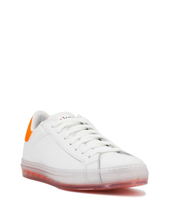 Shop Kiton Calfskin Sneaker In White