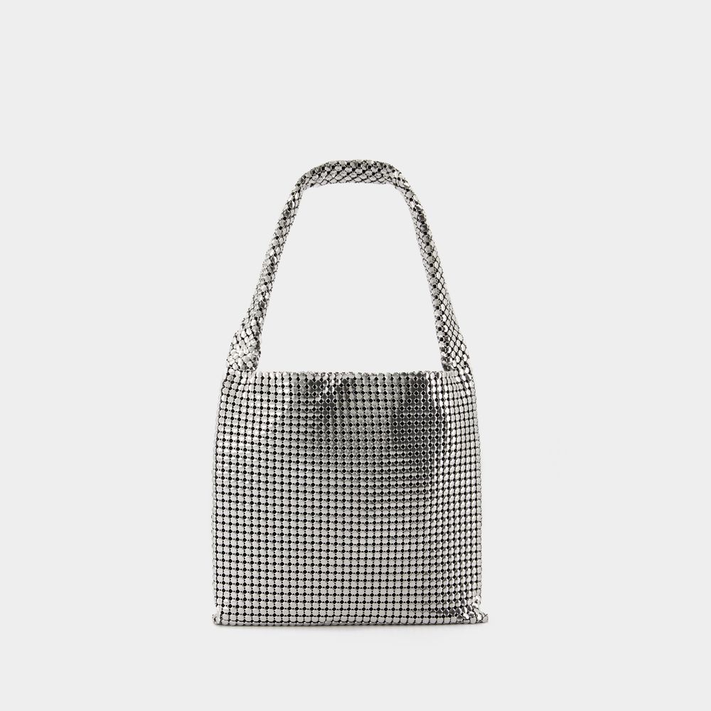 Rabanne Medium Silver Pixel Shoulder Bag - Aluminium - Silver In Grey