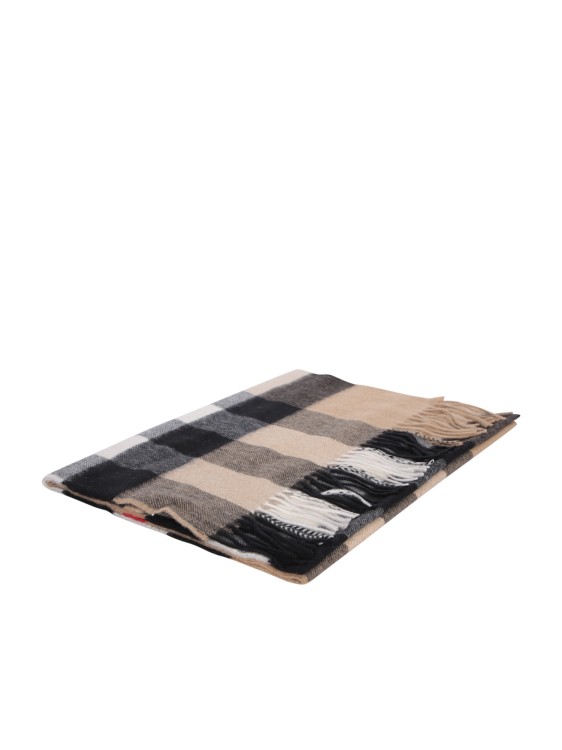 Burberry Cashmere Scarf With Nova Check Pattern In Black