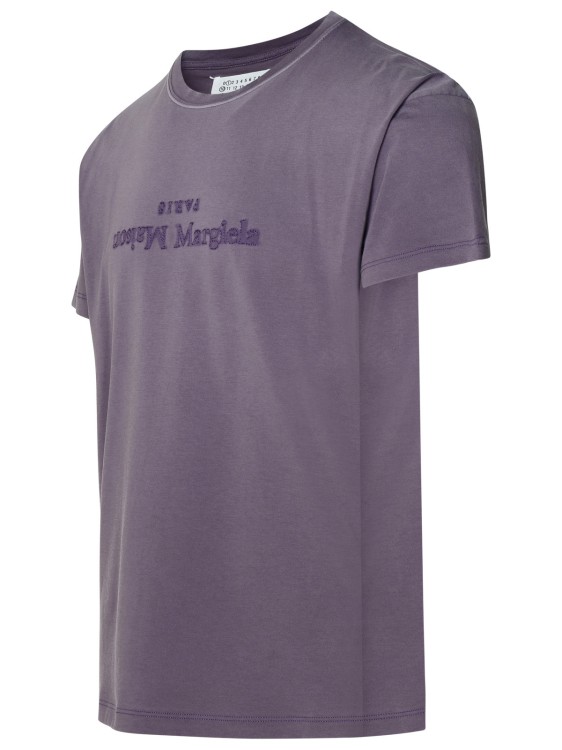 Shop Maison Margiela Purple Cotton T-shirt