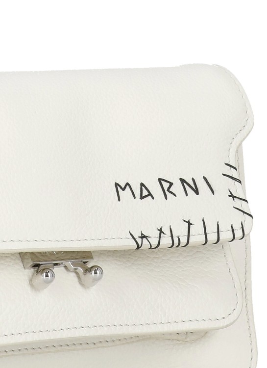 Shop Marni Leather Shoulder Bag In White