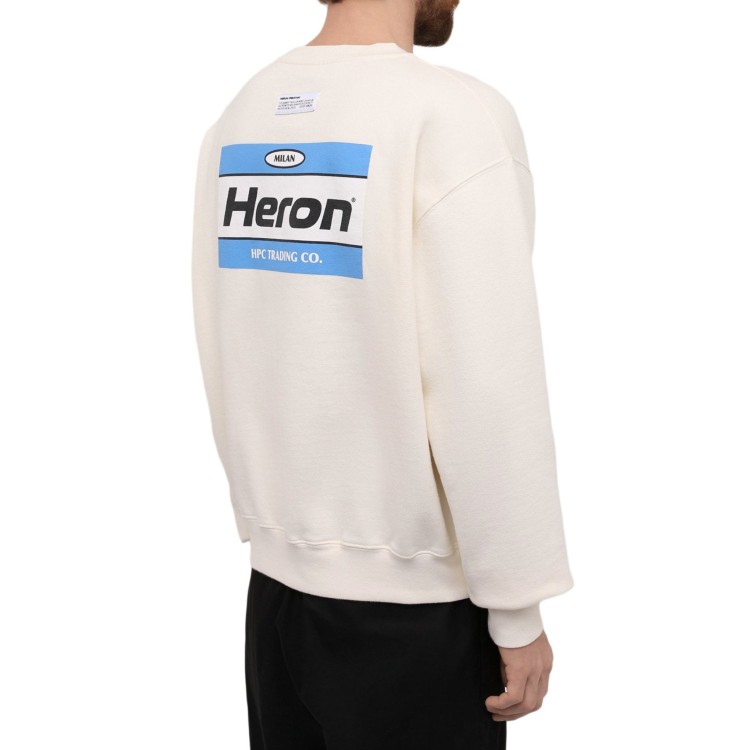 Shop Heron Preston White Logo Sweartshirt In Neutrals