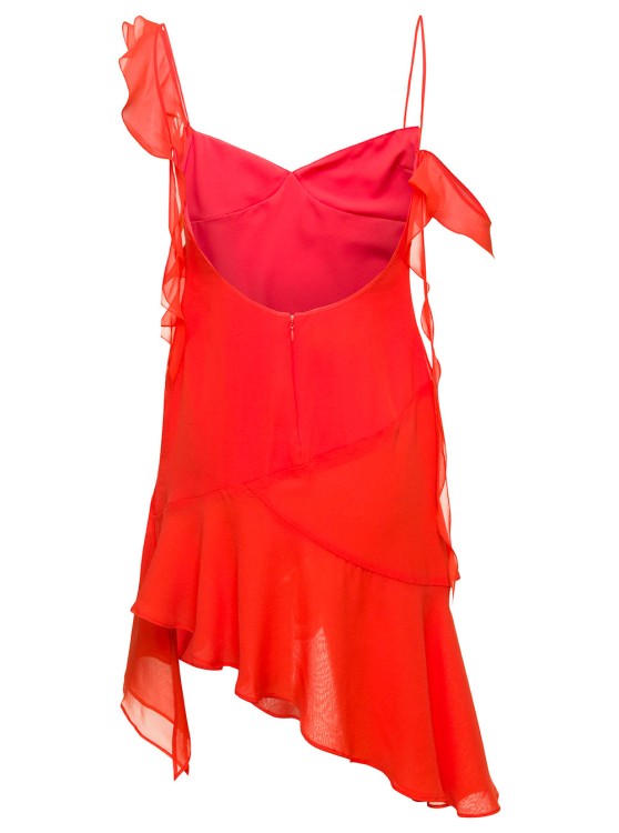 Shop Andamane Miranda Minidress With Ruches In Red Silk