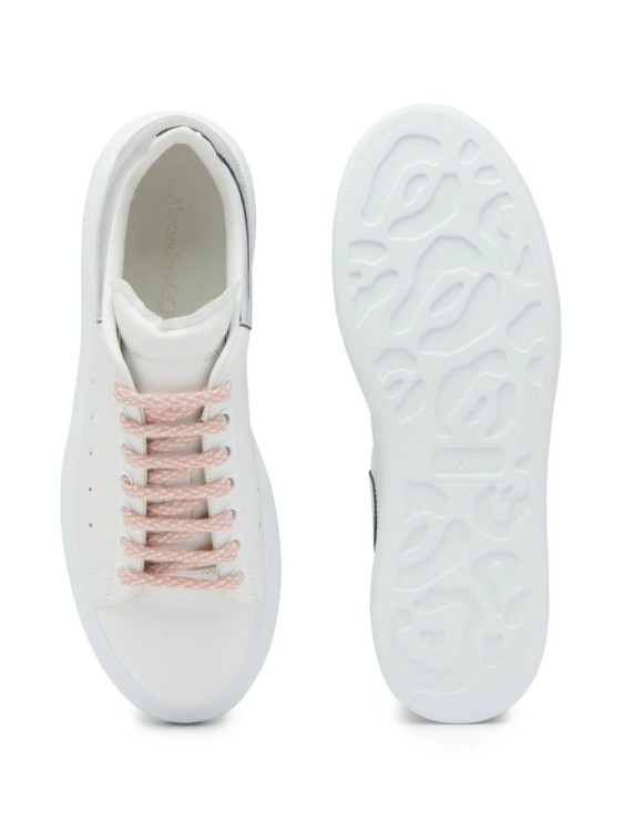 Shop Alexander Mcqueen Oversized White/silver Sneakers