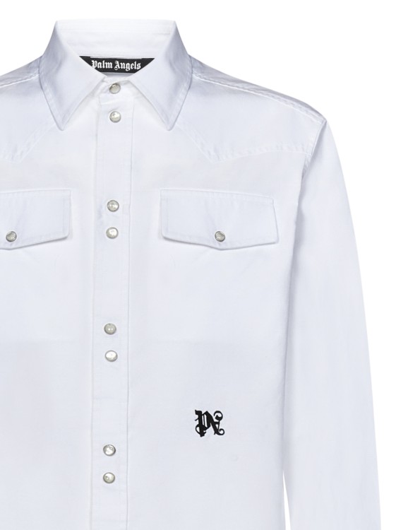 Shop Palm Angels White Cotton Shirt
