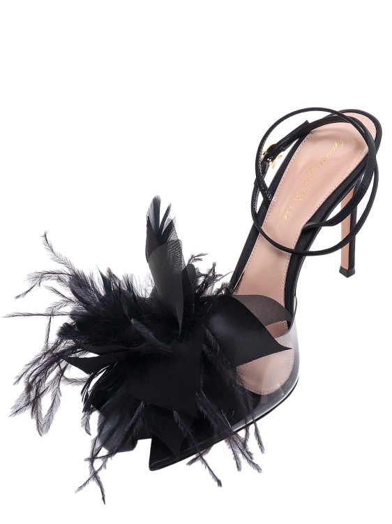 Shop Gianvito Rossi Satin Sandals With Frontal Flower In Black