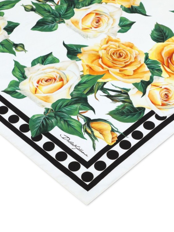Shop Dolce & Gabbana All-over Rose Print Scarfs In Multicolor