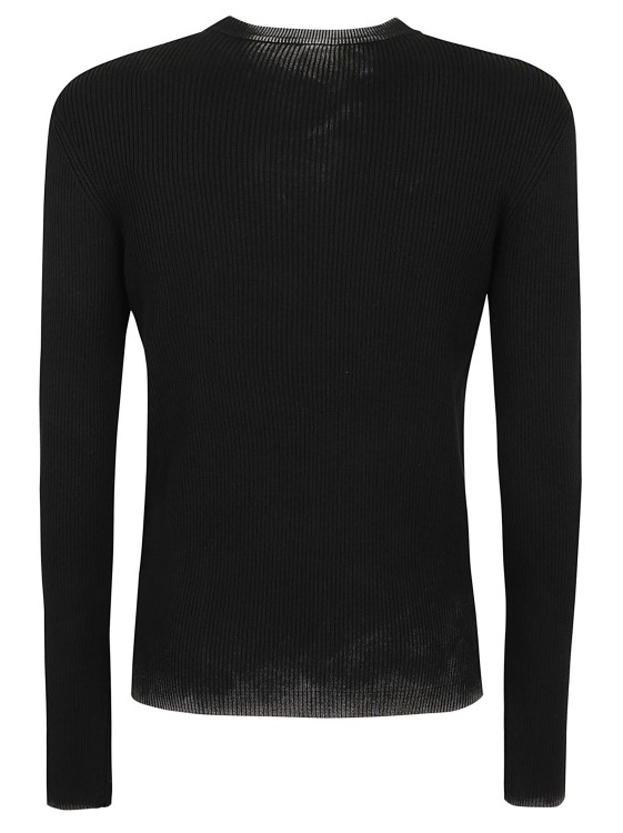 Shop Diesel Ribbed Organic Cotton Sweater In Black