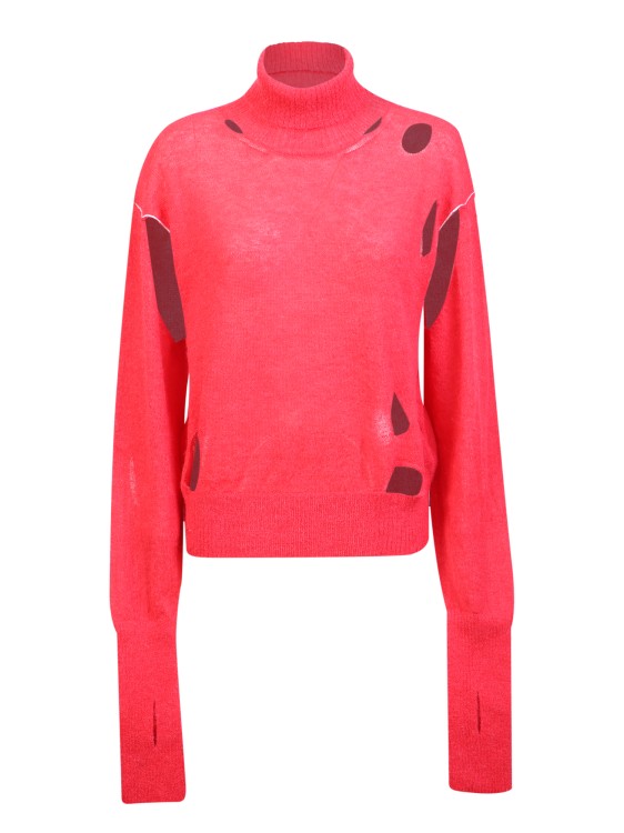 MM6 MAISON MARGIELA RED HIGH NECK PULLOVER,fca0c287-a273-2d4b-6f23-3e48c015ef6b