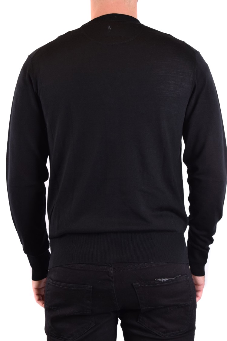 Shop Neil Barrett Black Wool Cardigan