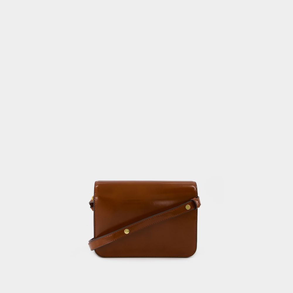Tory Burch Shoulder Bag With Adjustable Strap And Smooth Finish In Brown