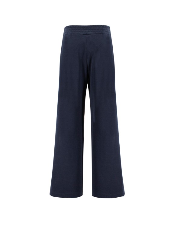 Shop Panicale Navy Cotton Blend Trousers In Black