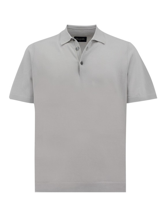 Drumohr Cotton Polo Shirt In Grey