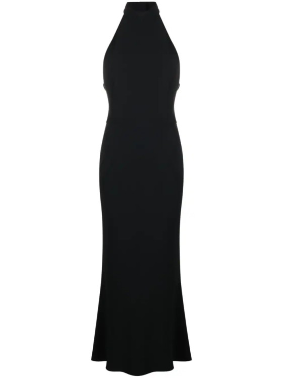 Alexander Mcqueen Halterneck Midi Dress In Black