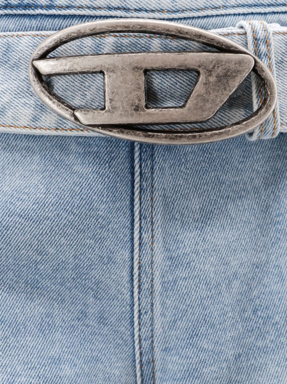 Shop Diesel Cotton Jeans With Metal Oval-d Logo In Grey