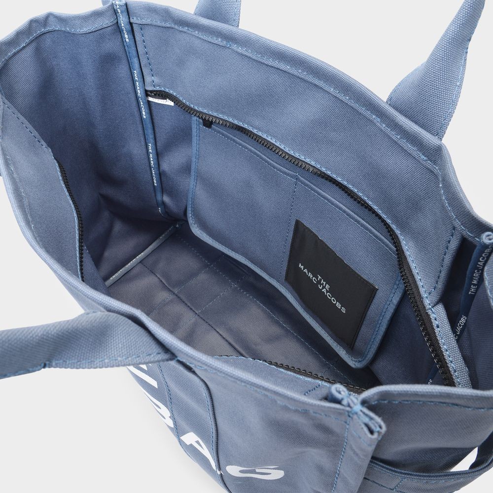 Marc Jacobs The Large Tote Bag In Blue Canvas In Blue
