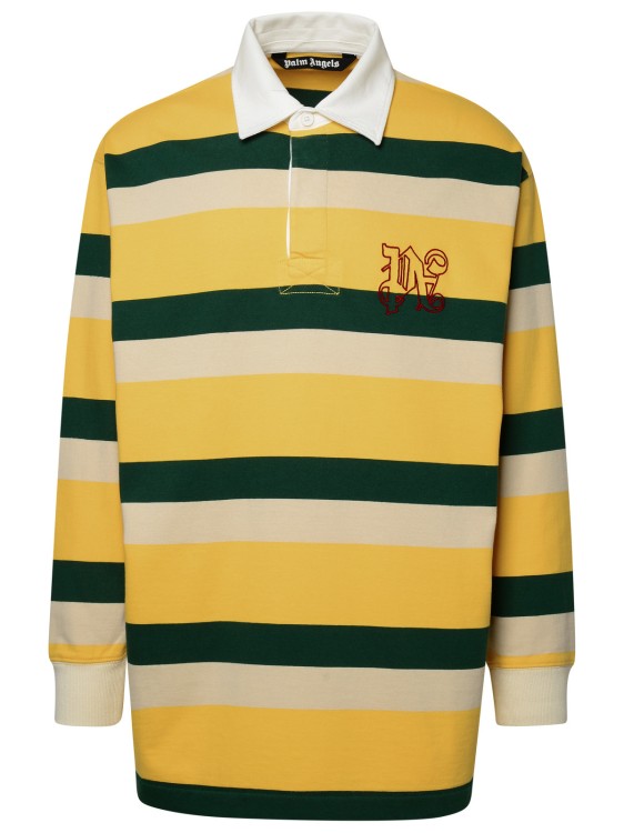 Shop Palm Angels M/l Rugby Monogram Pole In Yellow