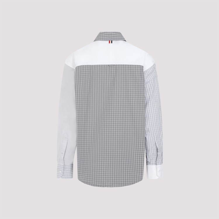 Thom Browne White Cotton Funmix Oversized Long Sleeve Shirt In White