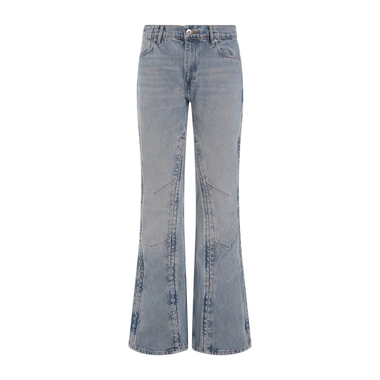 Shop Y/project Vintage Pink Organic Cotton Hook And Eye Slim Jeans In Blue