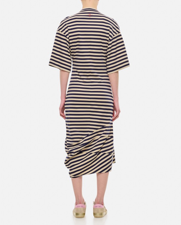 Shop Plan C Striped Midi Dress In Neutrals