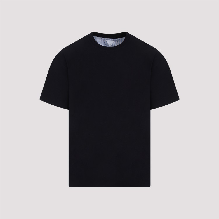 Shop Bottega Veneta Navy Cotton Classic T-shirt In Black