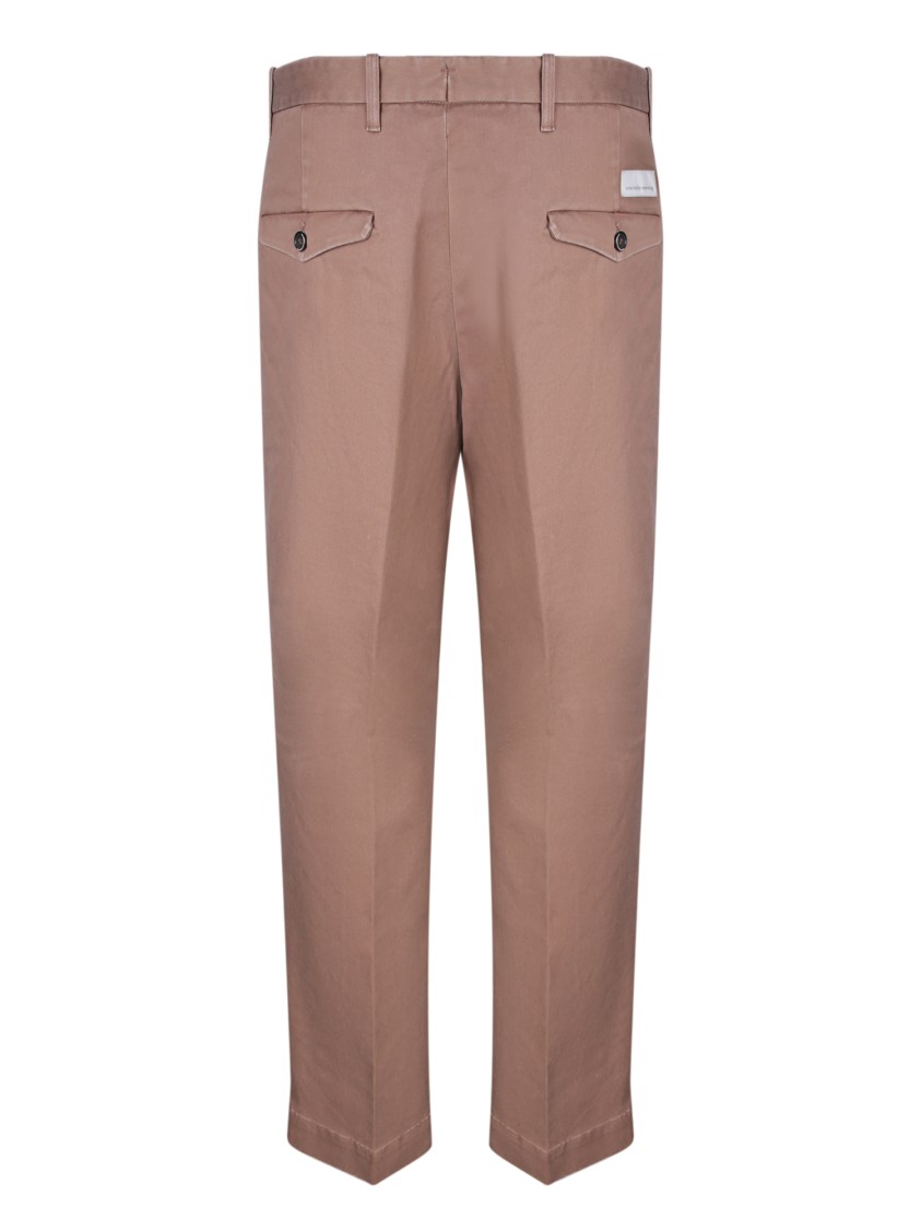 Nine In The Morning Tailored Beige Trousers With Button Closure In Brown