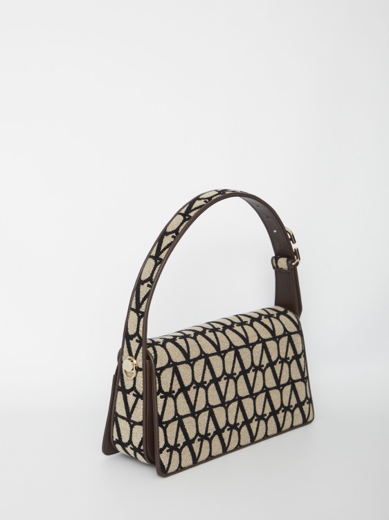 Valentino Garavani Sculpture canvas-jacquard and leather shoulder bag