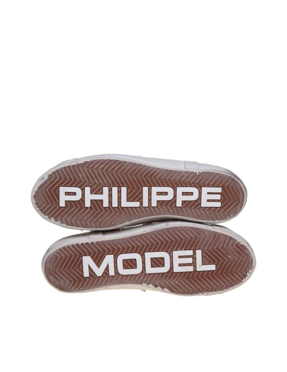 Shop Philippe Model Prsx Low Sneakers In White Leather And Suede
