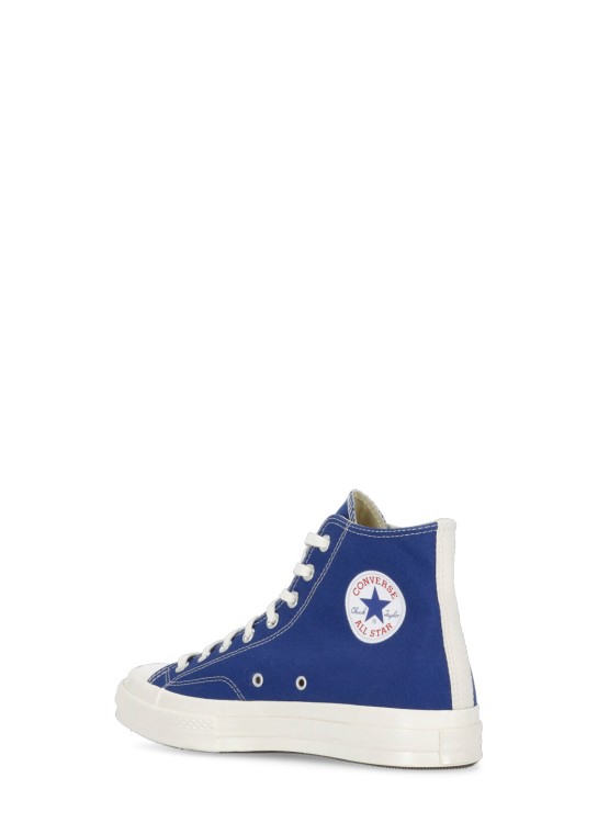 Shop Comme Des Garcons X Converse Blue Cotton Sneakers