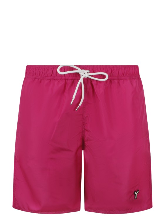 Shop Yes I Am Fuxia Swim Short In Pink