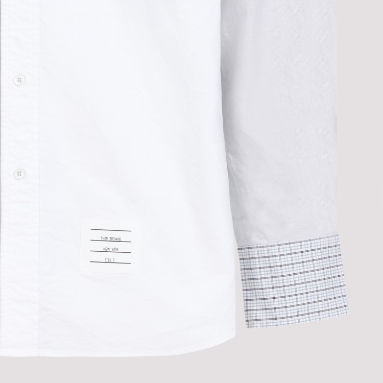 Thom Browne White Cotton Funmix Oversized Long Sleeve Shirt In White