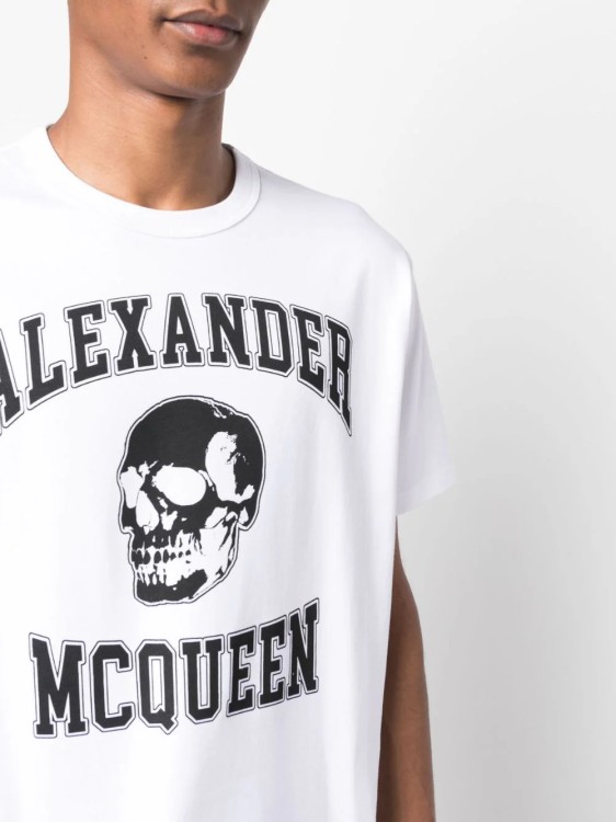 Shop Alexander Mcqueen Black/white Varsity T-shirt