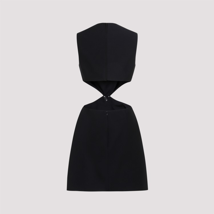 Shop Valentino Black Virgin Wool Mini Dress