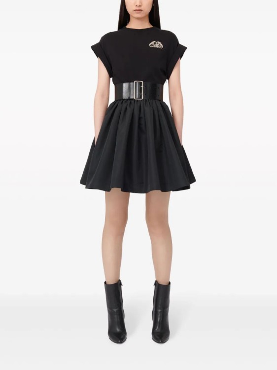 Shop Alexander Mcqueen Mini Hybrid Mini Dress In Black