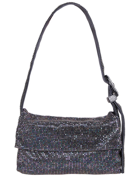 Shop Benedetta Bruzziches Grey Crystal Embellishment Bag