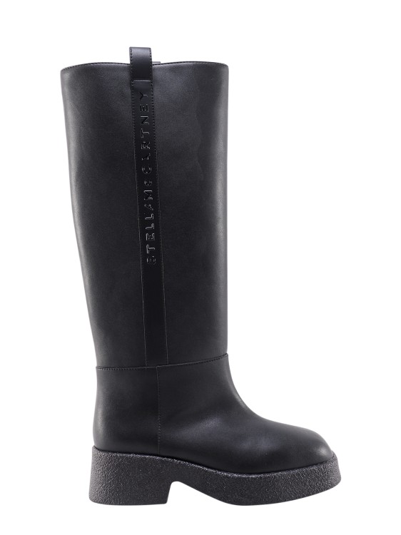 Stella Mccartney Alter Mat Boots With Embossed Logo In Black