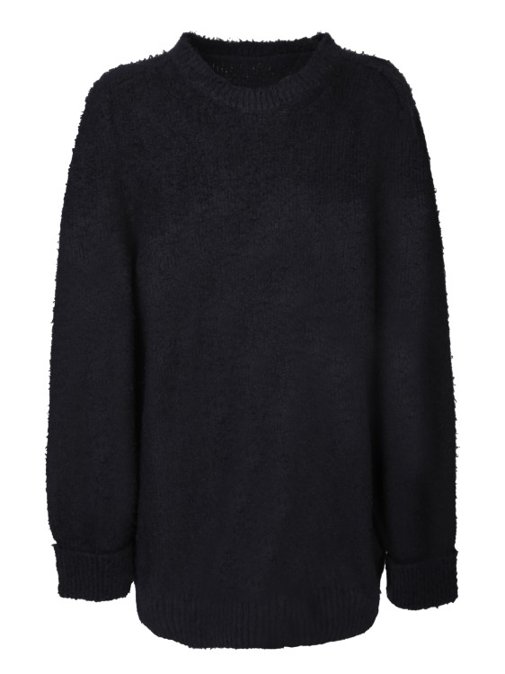 Maison Margiela Woman Black Cotton Blend Oversize Sweater