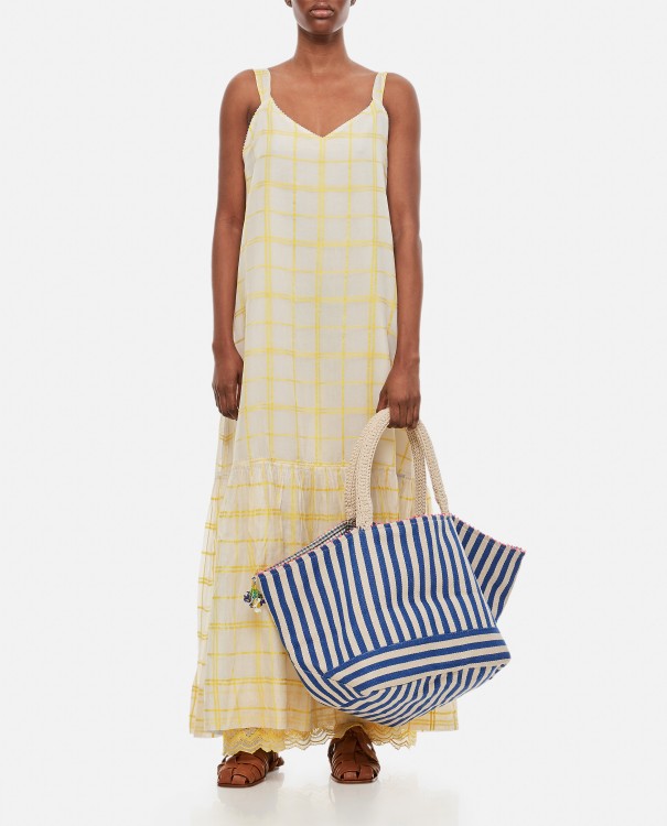 Shop Péro Checkered Maxi Dress In Neutrals
