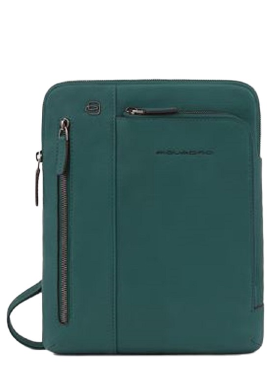 Piquadro Green Leather Shoulder Bag