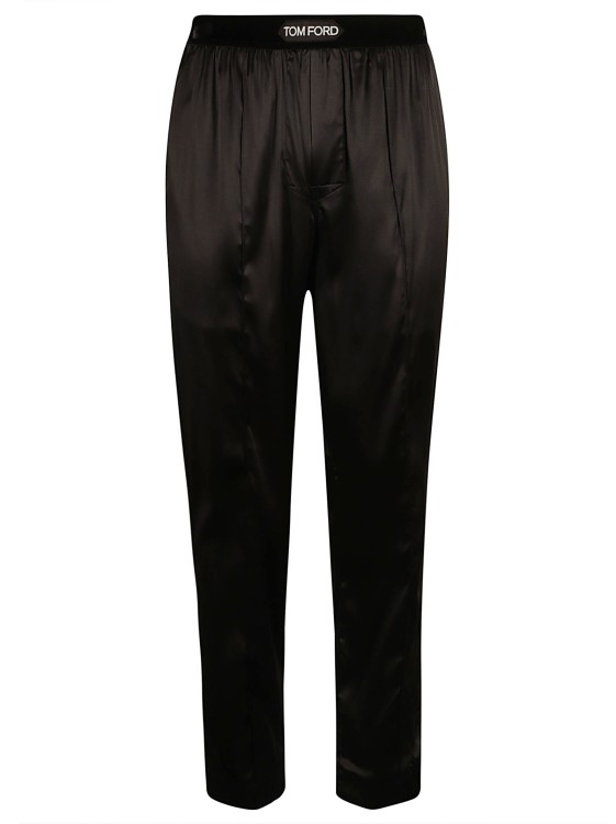 Shop Tom Ford Silk Pajama Trousers In Black