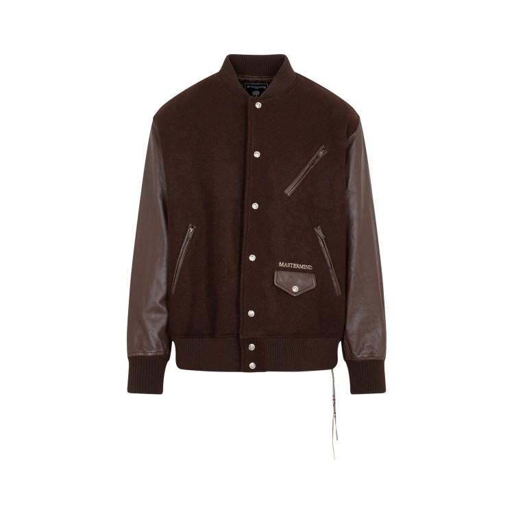 Shop Mastermind Brown Cashmere Blouson Jacket